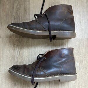 Clarks Desert Boot Lace Up Chukka Boots Beeswax Leather Men's Size 7.5 Rrp $150